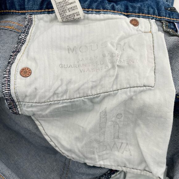 Moussy Vintage Lancaster Skinny Blue Jeans Distressed Splattered Embroidered 29 - Picture 15 of 15